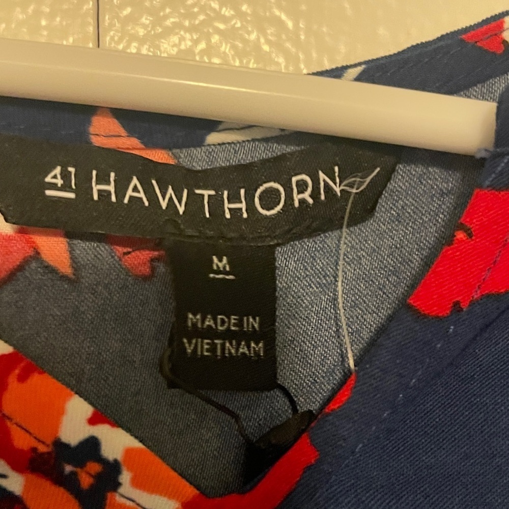41 Hawthorn Navy and Red Floral Mini Dress women’s medium - Picture 2 of 5